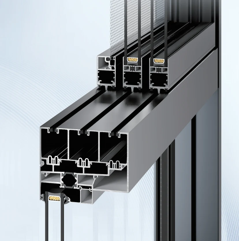 Aluminium sliding system rail profile